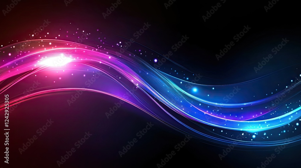 Poster abstract glowing wave design with vibrant colors