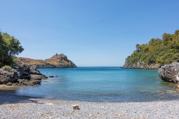 Amazing scenery by the sea in North Evia, Greece, in Sarakiniko bay 