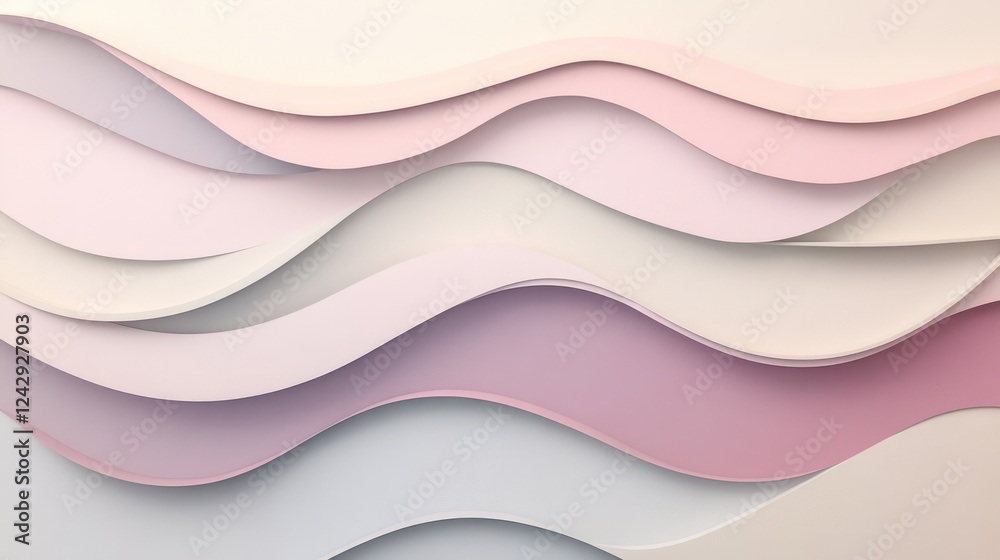 Poster abstract pastel wave layers design background