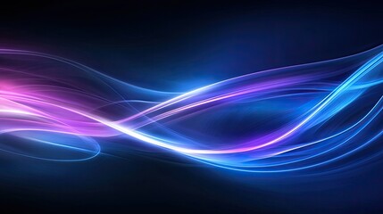 Naklejka premium Abstract Blue and Purple Flowing Light Waves