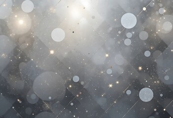 Abstract Grey Background with Sparkling Lights and Circles
