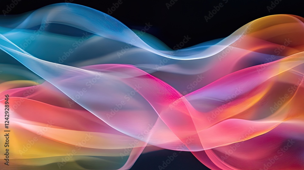 Poster Abstract Colorful Waves Flowing Dynamically