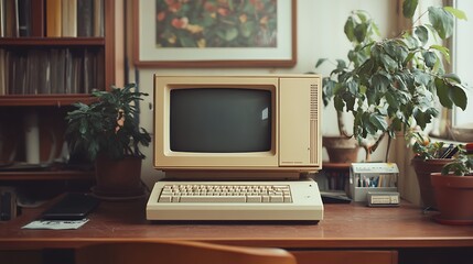 Vintage Computer in Retro Office Setting
