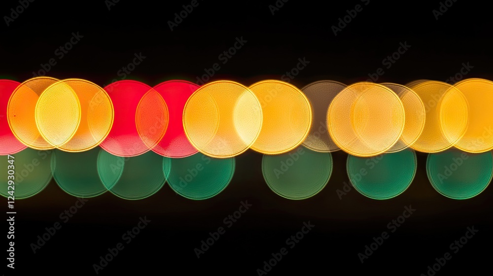 Poster Abstract Colorful Circular Lights Pattern Design