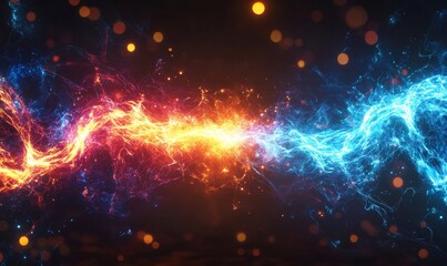 Abstract Energy Forms in Neon Lights, Generative AI