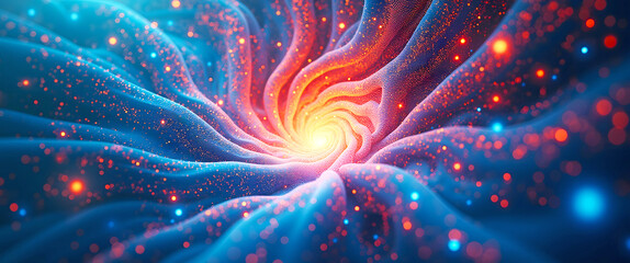 Fototapeta premium Neural Network Aesthetics: Deep Learning Visuals Meet AI-Driven Artistic Coding for Futuristic Digital Art. Futuristic Abstract Artwork with Creative Flair and Vibrant Colors