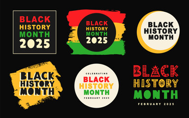 Black History Month African American Banner Set