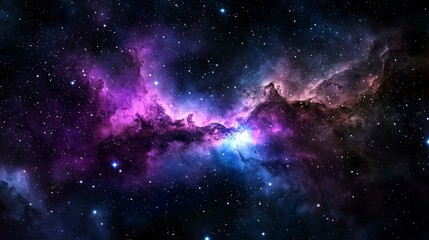 Fototapeta premium Stunning watercolor galaxy artwork cosmic space digital illustration dark universe wide view astral beauty