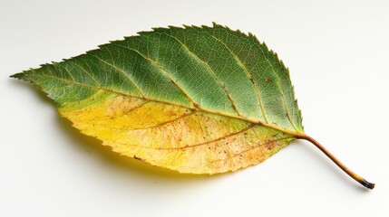 Exploring the Intricate Beauty of a Leaf with a Brown Stem Under Macro Settings and Textural Elements