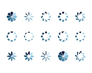 Collection Loading bar status icon. Vector illustration. Set of vector loaded icons. Download progress. Donload or Upload.