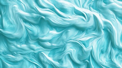 Obraz premium A soft, swirling turquoise wave pattern in the foreground, with a smooth gradient fade to lighter shades