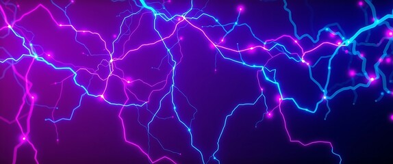 Electric currents in bright colors  illustrating movement and connection