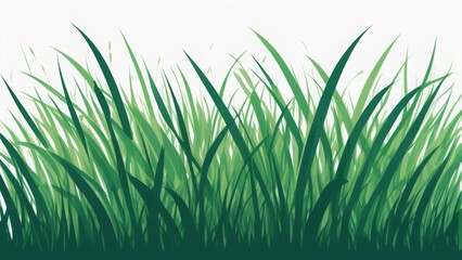 Fototapeta premium A vivid illustrative depiction of lush green grass with rich texture and vibrant color. The simple yet elegant design captures the essence of nature