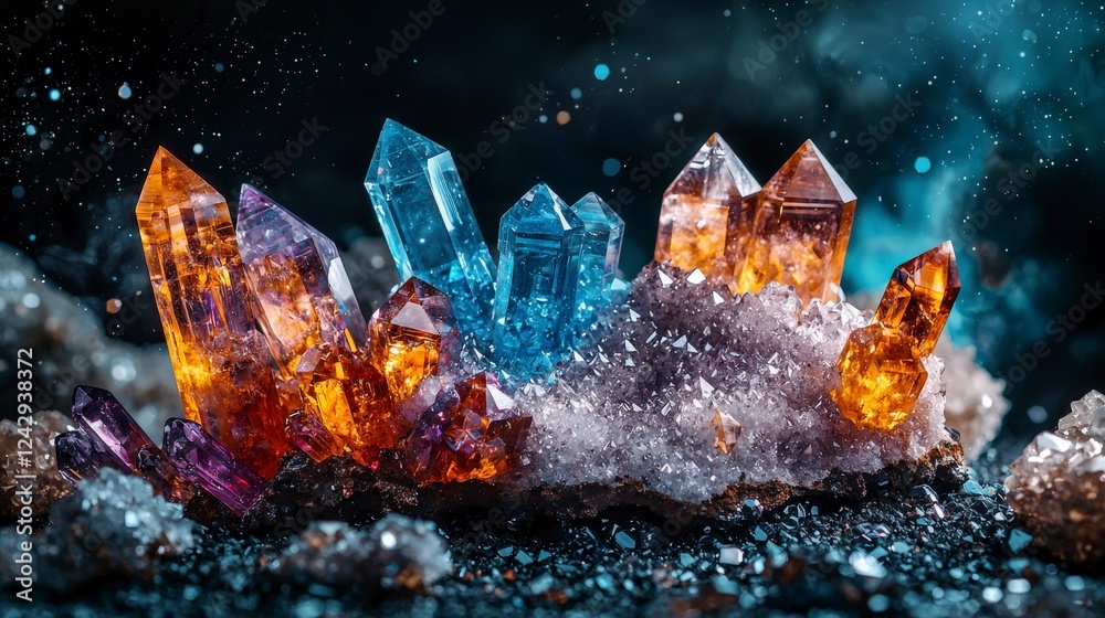 Leinwandbilder Stunning crystal formations displaying material science applications in a natural setting macro photography perspective