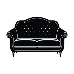 Sofa set silhouette vector art illustration