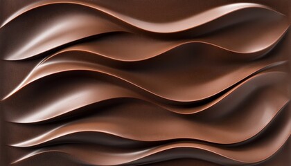 Obraz premium Velvety waves of chocolate curl into perfection, their texture smooth and inviting. A feast for the eyes that ignites the taste buds.