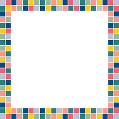 Vector square frame for text. Colorful stylish geometric empty typography. Border with empty space