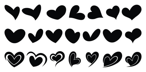 Set of Heart Vector Icons – Love and Romance Vector Collection for Valentine’s Day, Wedding, and Greeting Card Designs