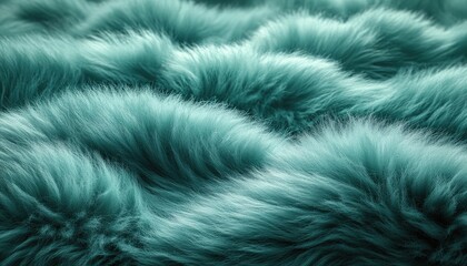 Teal Fur Texture Soft Fluffy Waves