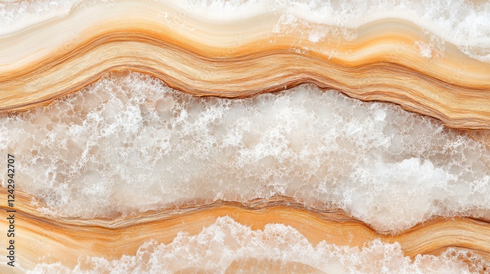 Poster abstract onyx stone texture showing brown and white layers