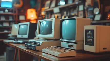 Vintage Computer Display in Cozy Setting