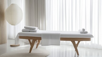 professional back massage therapy, white spa interior, therapeutic bodywork, female client on massage table, white towel draping, natural light, wellness photography, gentle pressure techniques,