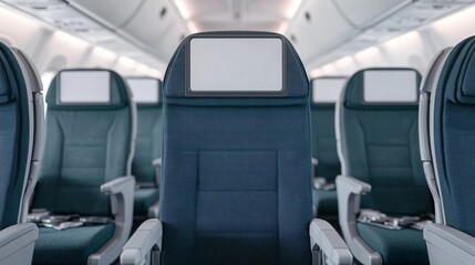 Empty Airplane Seats Airplane Interior Economy Class Aircraft Cabin Travel Flight Transportation