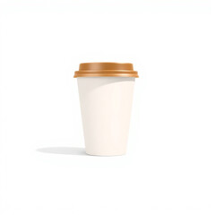 Takeaway coffee cup with a lid mock up isolated on white background.Ai generative