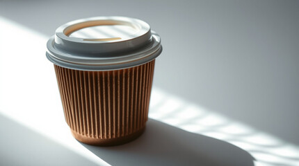 Takeaway coffee cup with a lid mock up isolated on white background.Ai generative