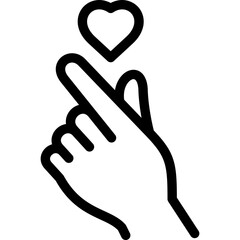 love heart finger icon

