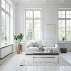 A minimalist, clean aesthetic featuring a bright atmosphere, simple lines, and neutral tones.