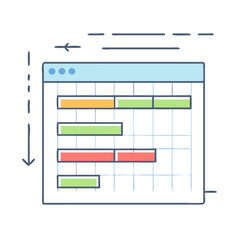 gantt chart icon, gantt chart vector illustration-simple illustration of gantt chart, perfect for gantt chart logos and icons