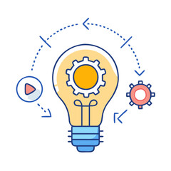 light bulb idea generation icon, light bulb idea generation vector illustration-simple illustration of light bulb idea generation, perfect for light bulb idea generation logos and icons