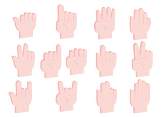 big collection of vector isometric hand gestures