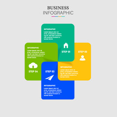 Modern business infographic origami style options banner. Vector