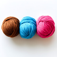 yarn balls on white background