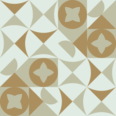 Geometric seamless pattern, abstract oriental style vector. Geometry floor tiles design. Moroccan, Spanish and Portuguese azulejos ceramic design.