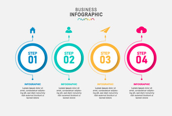 Business infographic element with 4 options, steps, number vector template design