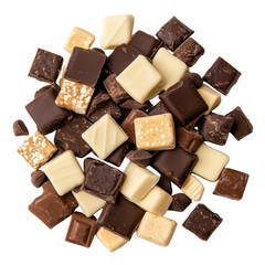 Assorted Chocolate Pieces on White Surface for Sweet Treat Lovers