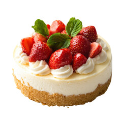Delicious Strawberry Cheesecake with Whipped Cream Topping