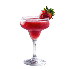 Refreshing Strawberry Margarita Cocktail in Elegant Glass
