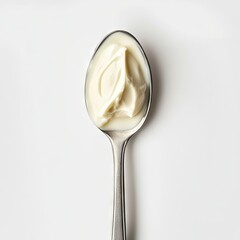 Creamy Spoonful: Close-Up Food Photography of Fresh Cream