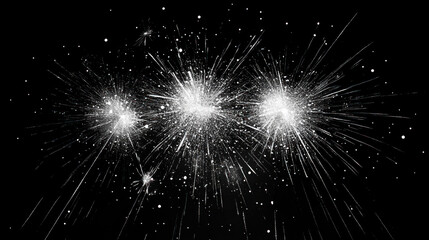 Bright fireworks exploding against dark background, creating dazzling display of light and energy. sparks radiate outward, forming intricate patterns in night sky