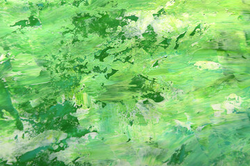 art background in green and white color made from brush strokes