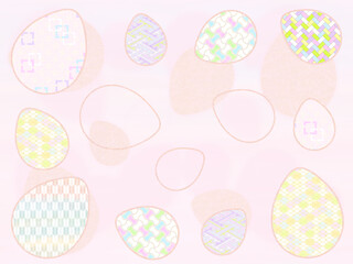 和模様のイースターエッグ桃色背景