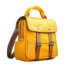 Naklejka premium Yellow Schoolbag on Background on transparent background.