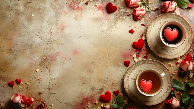 A backdrop adorned with romantic gestures