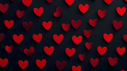 A black background with a red heart pattern