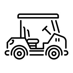 Golf caddy icon in linear style 