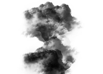 bad smoke pollution spreading on transparency background	